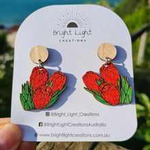 Load image into Gallery viewer, Protea Stud Dangle Earrings