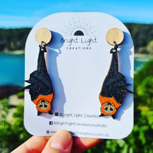 Load image into Gallery viewer, Fruit Bat Stud Dangle Earrings