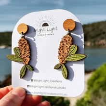 Load image into Gallery viewer, Banksia Cone Stud Dangle Earrings