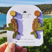 Load image into Gallery viewer, Banksia Cone Stud Dangle Earrings