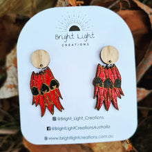 Load image into Gallery viewer, Desert Pea Wildflower Stud Dangle Earrings