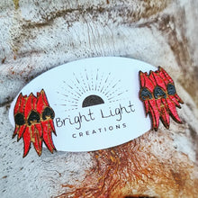 Load image into Gallery viewer, Desert Pea Wildflower Stud Earrings