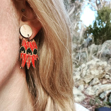 Load image into Gallery viewer, Desert Pea Wildflower Stud Dangle Earrings