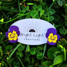 Load image into Gallery viewer, Pansy Flower Stud Earrings