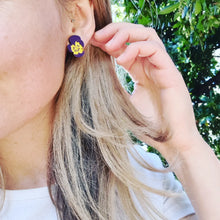 Load image into Gallery viewer, Pansy Flower Stud Earrings