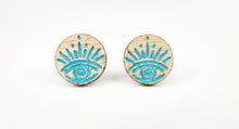 Load image into Gallery viewer, Light Wood Mystical Mind's Eye Stud Earrings - Australian Handmade & Hypoallergenic