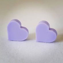 Load image into Gallery viewer, Pastel Purple Heart Stud Earrings