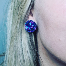 Load image into Gallery viewer, Glitter Retro Maxi Stud Earrings