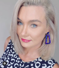 Load image into Gallery viewer, Glitter Retro Geometric Stud Dangle Earrings