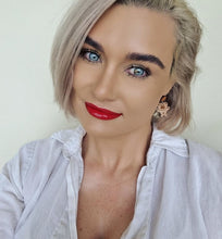 Load image into Gallery viewer, Tiny Teddy Stud Dangle Earrings