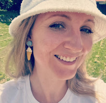 Load image into Gallery viewer, Icecream Cone Stud Dangle Earrings