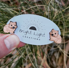 Load image into Gallery viewer, Wombat Stud Earrings