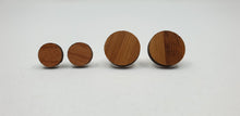 Load image into Gallery viewer, Dark Wood Round Stud Earrings - Australian Handmade & Hypoallergenic
