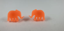 Load image into Gallery viewer, Bright Neon Orange Elephant Stud Earrings