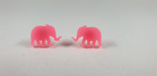Load image into Gallery viewer, Bright Neon Pink Elephants Stud Earrings