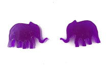 Load image into Gallery viewer, Purple Elephants Stud Earrings