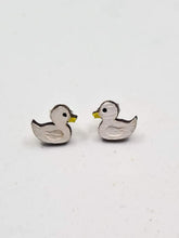 Load image into Gallery viewer, Little White Duck Stud Earrings