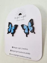 Load image into Gallery viewer, Mountain Blue Butterfly Stud Earrings