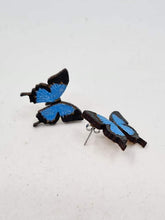 Load image into Gallery viewer, Mountain Blue Butterfly Stud Earrings