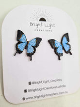 Load image into Gallery viewer, Mountain Blue Butterfly Stud Earrings