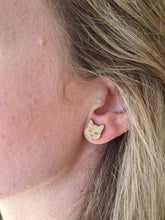 Load image into Gallery viewer, Cat Face Stud Earrings