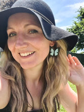 Load image into Gallery viewer, Mountain Blue Butterfly Hook Dangle Earrings