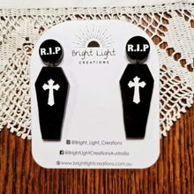 Load image into Gallery viewer, Halloween Coffin Earrings