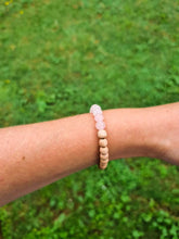 Load image into Gallery viewer, Rose Quartz Gemstone and Rosewood Bracelet