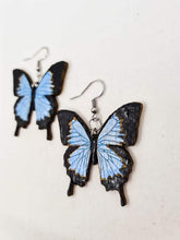 Load image into Gallery viewer, Mountain Blue Butterfly Hook Dangle Earrings