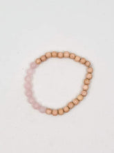 Load image into Gallery viewer, Rose Quartz Gemstone and Rosewood Bracelet