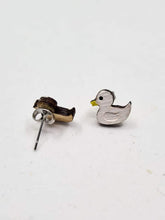 Load image into Gallery viewer, Little White Duck Stud Earrings