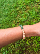 Load image into Gallery viewer, Green Gemstone Rosewood Bracelet