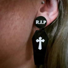 Load image into Gallery viewer, Halloween Coffin Earrings