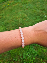 Load image into Gallery viewer, Rose Quartz Gemstone and Rosewood Bracelet