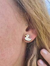 Load image into Gallery viewer, Little White Duck Stud Earrings