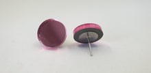 Load image into Gallery viewer, Shiny Mirror Pink Round Stud Earrings