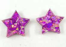 Load image into Gallery viewer, Pink Confetti Glitter Star Stud Earrings