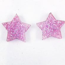 Load image into Gallery viewer, Pink Glitter Star Stud Earrings