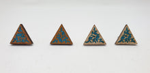 Load image into Gallery viewer, Handpainted Wooden Triangle Vine and leaf Stud Earrings - Australian Handmade & Hypoallergenic