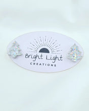Load image into Gallery viewer, Confetti Glitter Christmas Tree Stud Earrings (5 colour variations)

