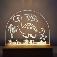 Load image into Gallery viewer, Dinosaur Bedside Lamp Lights
