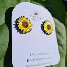 Load image into Gallery viewer, Large Sunflower Stud Earrings
