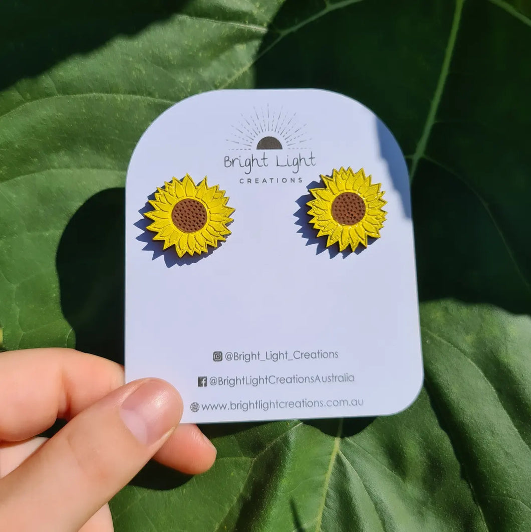 Large Sunflower Stud Earrings