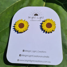 Load image into Gallery viewer, Large Sunflower Stud Earrings
