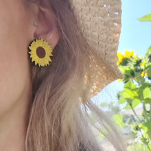 Load image into Gallery viewer, Large Sunflower Stud Earrings
