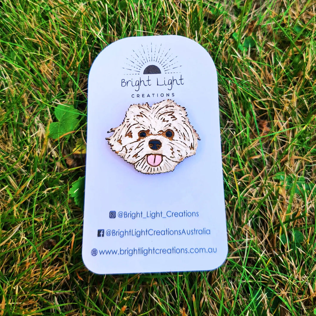 Maltese Dog Badge Pin