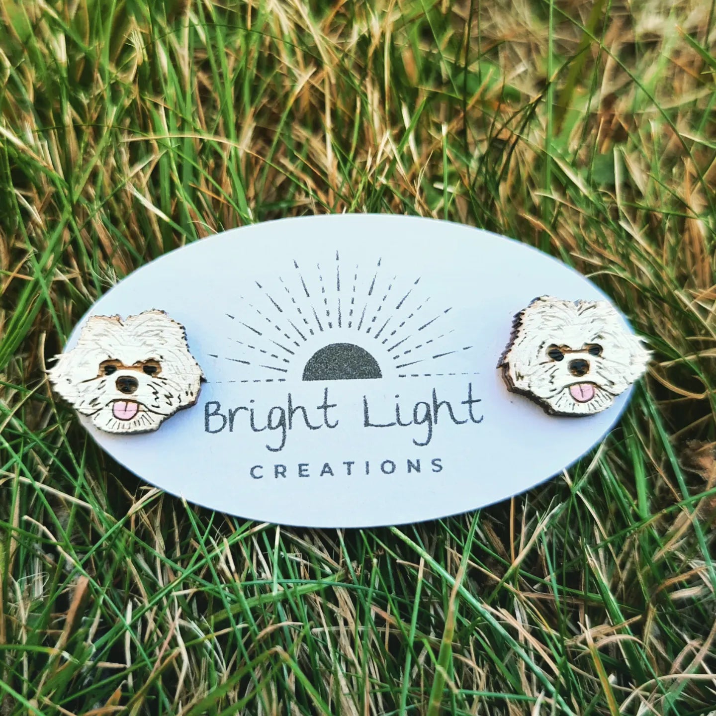 Maltese Dog Stud Earrings – Bright Light Creations Australia