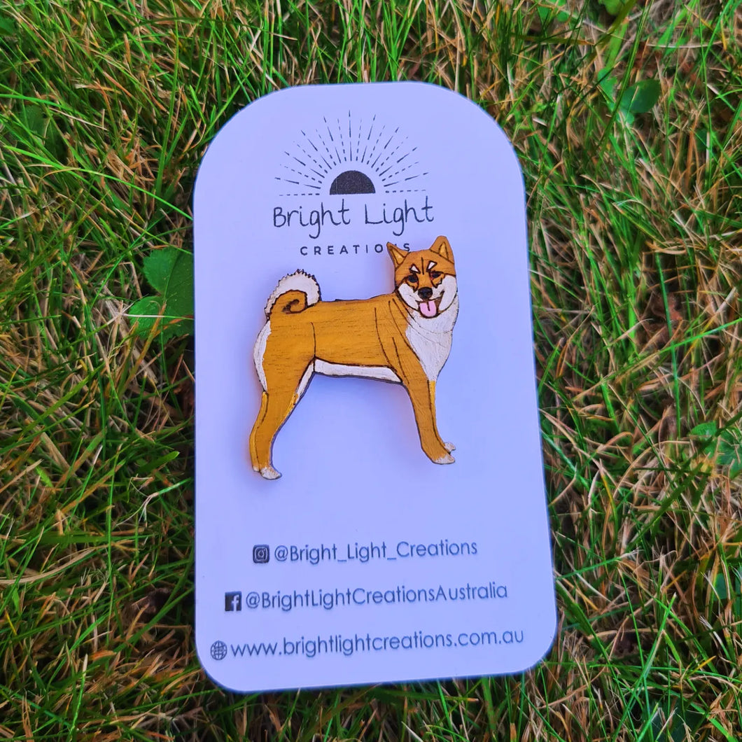 Shiba Inu Dog Badge Pin