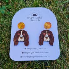 Load image into Gallery viewer, Springer Spaniel Dog Stud Dangle Earrings
