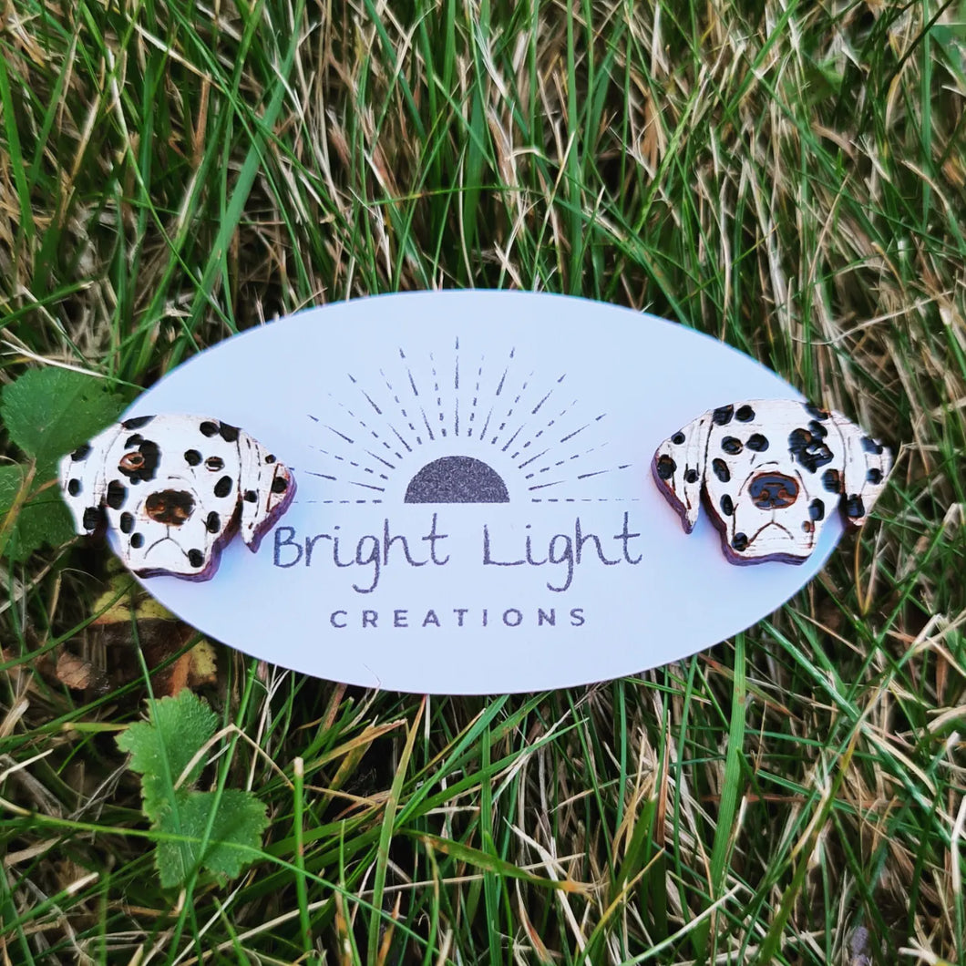 Dalmatian Dog Stud Earrings